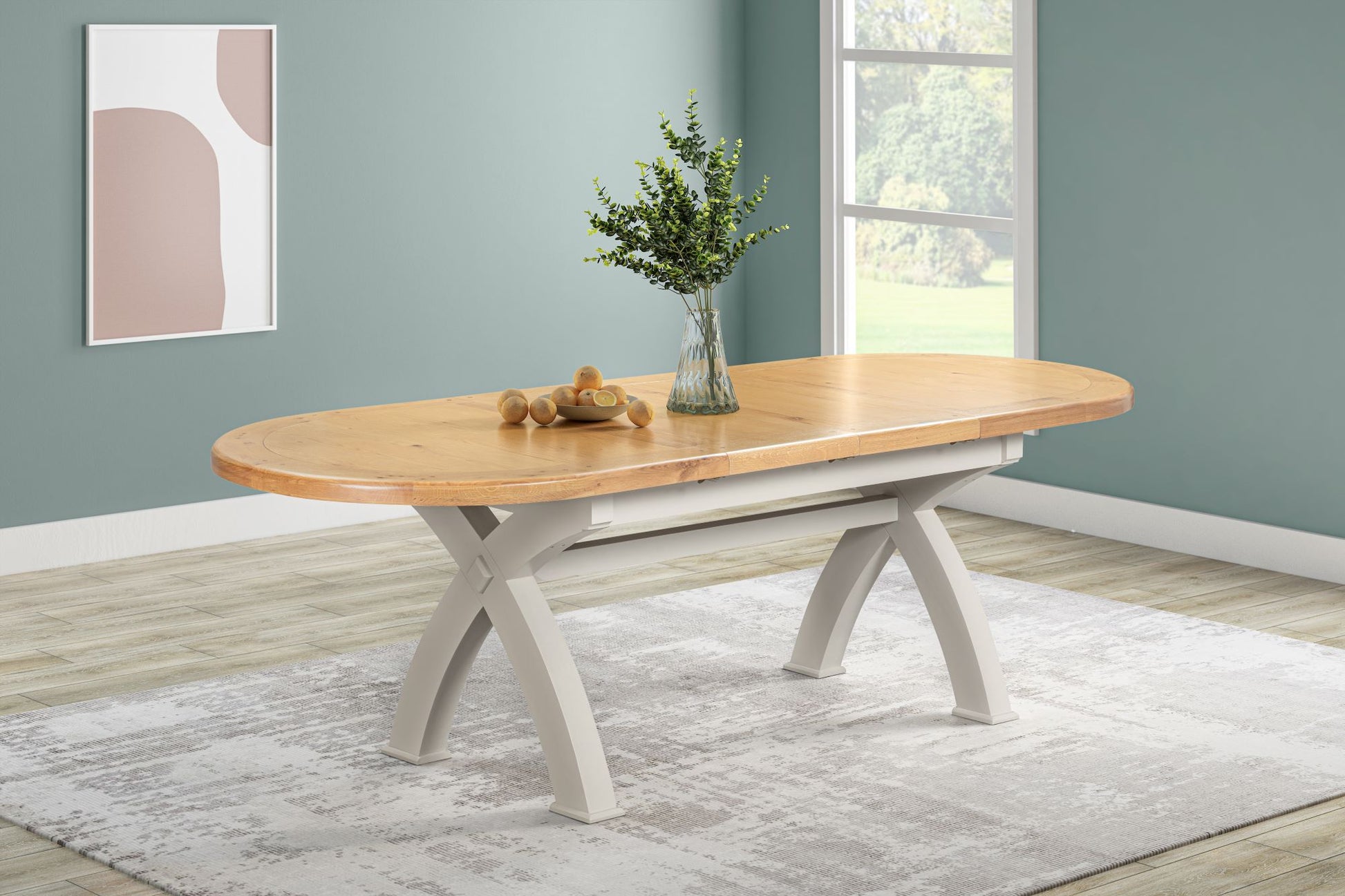 Keswick Oval Cross Leg Extending Dining Table – Andersons of Inverurie