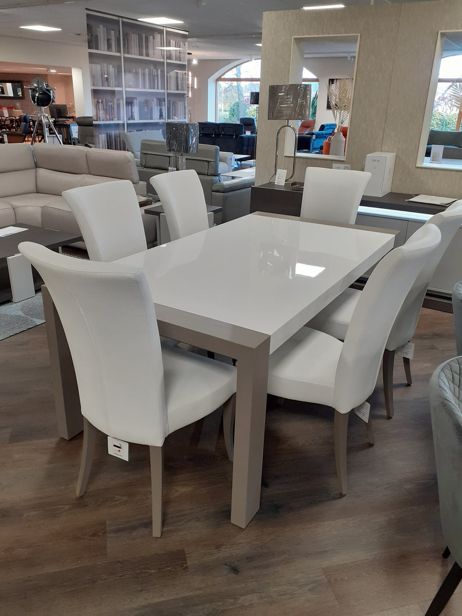 Aleal Sliding Extendable Dining Table, 8 x Aleal Aura Dining Chair ...